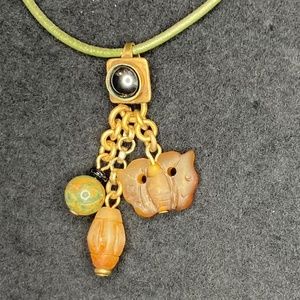 Vintage Majorie Baer SF Mixed Metal Cord Necklace 16 inch